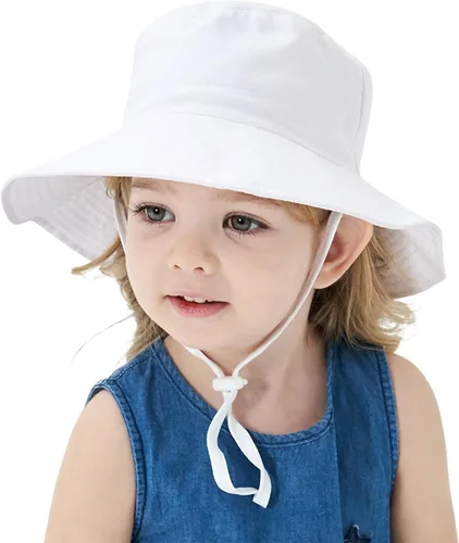 Vista 6 de Sombrero de sol para bebé, gorra ajustable para playa, verano, UPF 50+ para bebé, niña y niño
