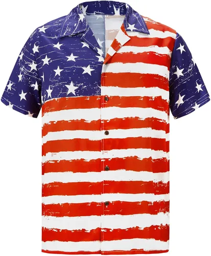 Vista 15 de American Trends Camisa hawaiana de manga corta con botones tropicales para Impresión de leopardo