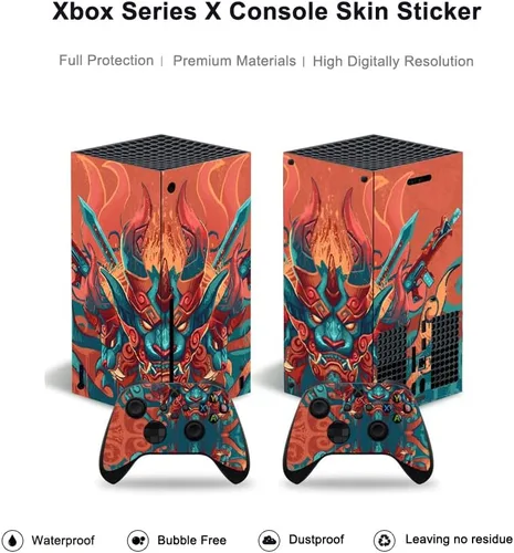 Vista 2 de Calcomanía de vinilo para consola Xbox Series X y controlador Juego de funda protectora completa compatible con Xbox Series X (Kylin)