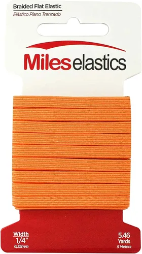 Vista 7 de Miles - Elástico plano trenzado, elástico, fuerte elástico, costura elástica, 1/4 pulgadas (0.250 in) por 5,46 yardas (16.4 ft), fuerte elástico