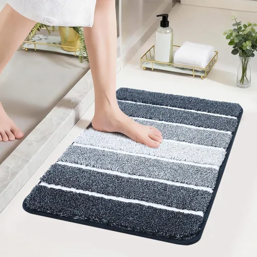 Vista 19 de COSY HOMEER Alfombras de baño de 24 x 17 pulgadas, ultra suaves y absorbentes, con respaldo de TPR antideslizante, lavable a máquina, alfombra Beige