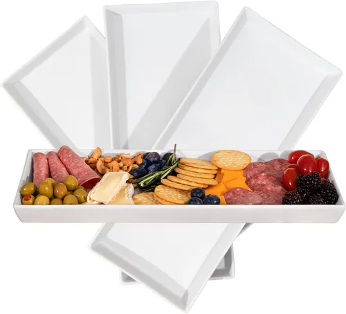 Vista 2 de Home Beets Bandejas de Servir de Cerámica Negro Mate (Platos Rectangulares de 14 x 6 Pulgadas) Platos de Servir para Entretenimiento, Comida
