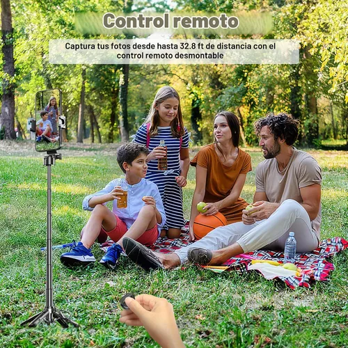 Vista 8 de Trípode magnético para teléfono con control remoto, palo selfie extensible Handle Grip Pocket Size, 4-in-1 Mini Phone Grip, 10m Wireless Shutter