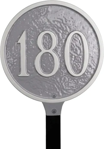 Vista 10 de Montague - Placa circular de metal con estaca para césped, 6.5 x 6.5 pulgadas, cobre antiguo/cobre