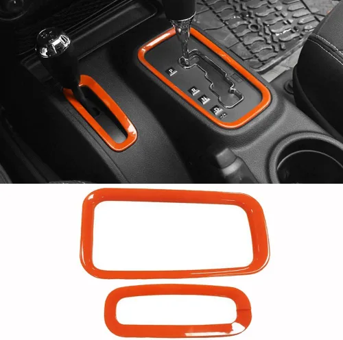 Vista 2 de Juego de tapicería E-cowlboy para portavasos delanteros y posteriores, palanca de cambios y caja de transferencias para Jeep Wrangler de 2 o 4