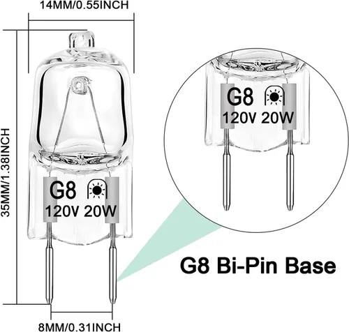 Vista 2 de Bombilla halógena para horno de microondas GE, bombilla de electrodoméstico para GE Samsung Kenmore Elite Maytag sobre la estufa de microondas, luz