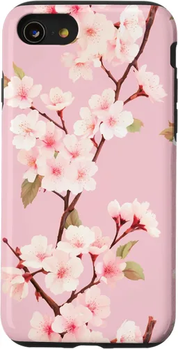 Vista 18 de Japanese Cherry Blossom Floral Flower Pattern Pastel Pink Case for iPhone 17