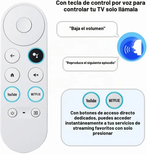 Vista 2 de G9N9N - Nuevo control remoto inteligente de voz para Google Chromecast TV, compatible con Google Chromecast 4k, Google TV Streamer 4K
