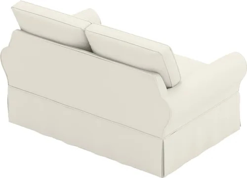 Vista 4 de La funda de sofá de algodón es de 2 asientos de repuesto compatible con Pottery Barn PB Basic Loveseat Sofa (beige)