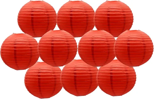 Vista 35 de Linternas de papel doradas chinas, japonesas, colgantes, redondas, para decoración de fiesta de Año Nuevo y Año Nuevo Lunar (12 unidades)