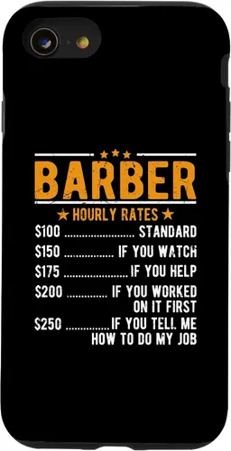 Vista 13 de Funda para iPhone 15 Barber tarifas por hora