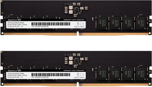 Vista 15 de TEAMGROUP Elite DDR5 de 16GB 4800 MHz (PC5-38400) CL40 sin ECC, sin búfer 1.1 V UDIMM 288 pines PC, módulo de memoria RAM actualizada