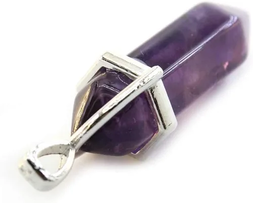 Vista 5 de Colgante auténtico del chakra del Reiki del punto de curación de la piedra del cuarzo, joyería que hace las piedras al por mayor, latín, Amatista