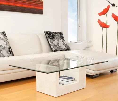Vista 2 de Tablero de vidrio templado transparente de 10 pulgadas cuadradas con borde biselado de 1/2 pulgada de espesor para mesas de comedor, de café
