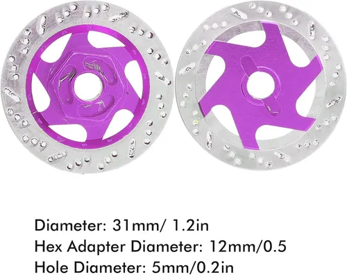 Vista 4 de Alomejor Disco de freno RC 4PCS RC Rueda de coche Disco de freno Disco Hub para 1/10 Coche ()