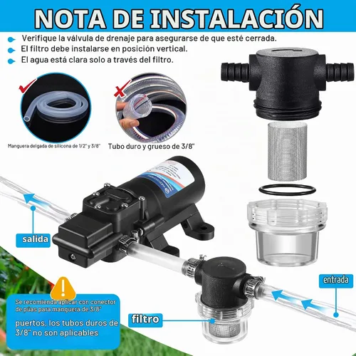 Vista 4 de 1 Piece Water Pump Strainer 3/8 ID Hose Barb with Mesh Filter Screen