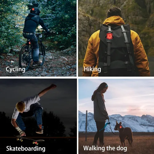 Vista 4 de Bike Tail Light Bicycle Rear Light USB-C Rechargeable LED Cycling Safety Flashlight with 4 Light Mode for Road Mountain Night Riding & Adults Men