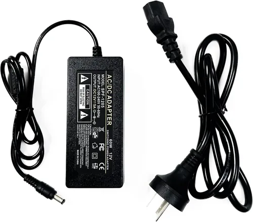 Vista 3 de Fuente de alimentación de neón Adaptador de corriente CC, 12 V, 5 A, 60 W, con certificación UL, adaptador de corriente LED, transformador