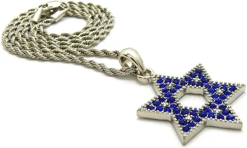 Vista 5 de Collar de cadena de 21 con colgante de estrella de David de 20.0in, 22.0in, 24.0in, varios en tono dorado, plateado