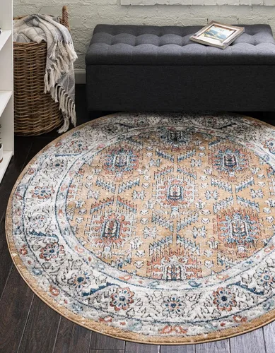 Vista 10 de Unique Loom Colección Nyla - Alfombra de área - Princesa (2 pies x 3 pies 1 pulgada, rectangular, rosa salmón/marrón)