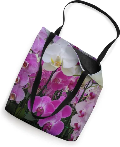 Vista 2 de Bolsa de mano con orquídeas de color blanco y magenta