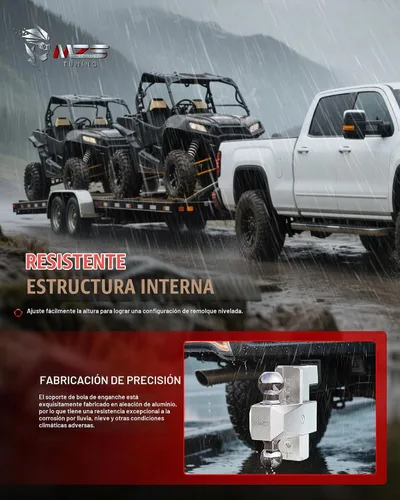 Vista 7 de MZS Enganche de remolque ajustable de aluminio mejorado, se adapta a receptor de 2.5 pulgadas, enganche de remolque de caída resistente con caída