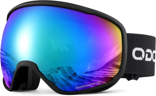 Vista 11 de Odoland Gafas de esquí de nieve S2 de doble lente antivaho OTG a prueba de viento UV400 para hombres, mujeres y jóvenes, esquí, snowboard Lente