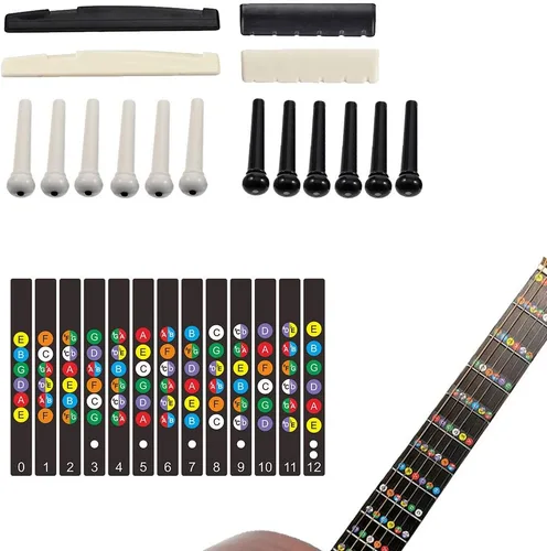 Vista 7 de Kit de herramientas de guitarra de 72 piezas, kit de herramientas de mantenimiento profesional de reparación de guitarra con cuerdas de guitarra