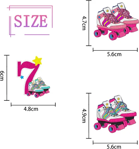 Vista 4 de 18 piezas de decoración para cupcakes de patinaje sobre ruedas para cumpleaños de 7 años, decoración de cupcakes para niñas, patinaje sobre ruedas