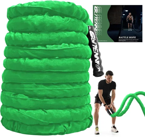 Vista 9 de Cuerda de batalla rosa de 1 pulgada, 30 pies, cuerda de batalla para gimnasio en casa, ejercicio para entrenamiento de ejercicio, entrenamiento