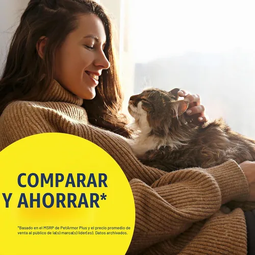 Vista 6 de petarmor Plus & de pulgas Tick Tratamiento para gatos, más de 1,5 kg, 3 ct Ideal for Cats 1.5 lbs+; Kills Fleas, Eggs, Larvae, Ticks & Lice