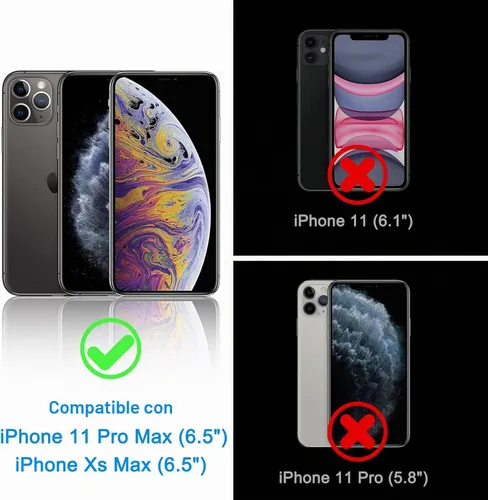Vista 2 de WHPXJY Paquete de 2 protectores de pantalla de privacidad para iPhone 11 Pro Max y iPhone Xs Max, anti-espía, inastillable, película de vidrio