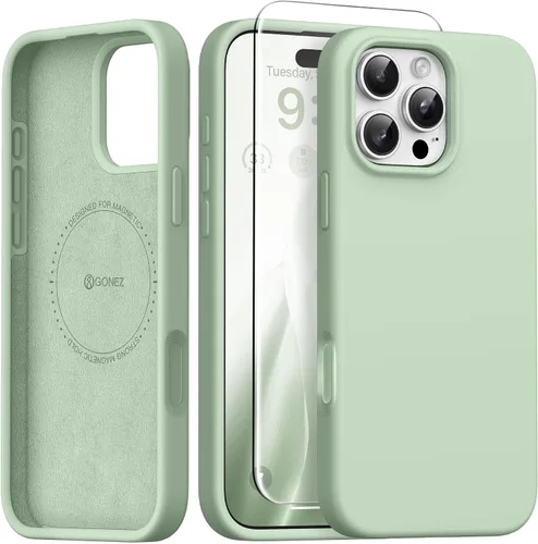 Vista 145 de GONEZ Funda magnética para iPhone 12 Case / 12 Pro Case, compatible con MagSafe, [protector de pantalla + protector de lente de cámara], funda