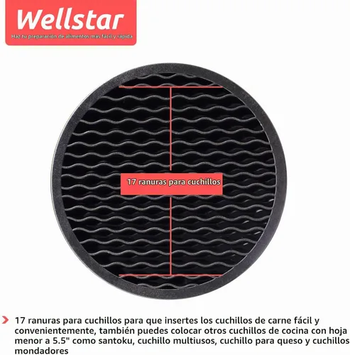 Vista 5 de Soporte de bloque de cuchillos de carne de 5,5" sin cuchillos - Solo soporte de bloque de almacenamiento de cuchillos de carne de cocina