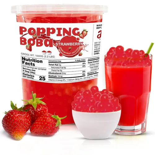 Vista 3 de Popping Bursting Boba Juice Ball - Blue Bubble Gum Flavor FPB026