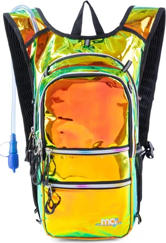 Vista 12 de Mochila de hidratación con luces frías, bolsa de agua de 2 L, bolsa ligera para correr, senderismo, bicicleta, escalada, festival de música esencial