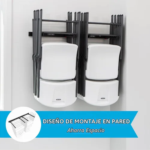 Vista 3 de LIFETIME 80719 Wall Mounted Chair Rack Black