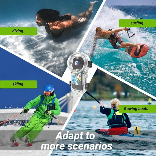 Vista 7 de Insta 360 X4 Air Invisible - Funda de buceo impermeable de hasta 164.0 ft (164 pies), carcasa protectora de buceo subacuático para Insta360 X4 Air