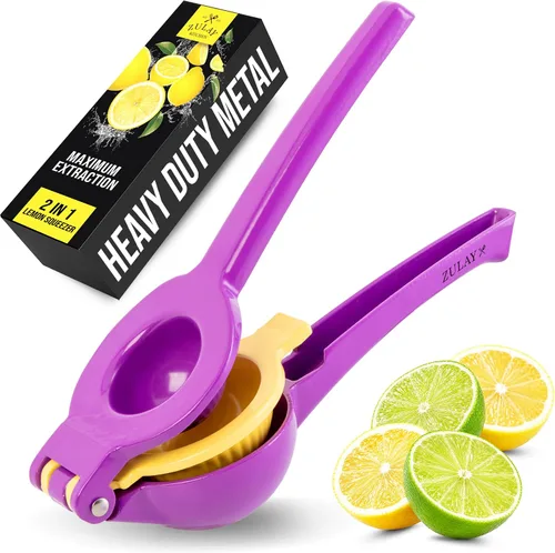 Vista 46 de Zulay Kitchen Exprimidor de hierro fundido, exprimidor de naranja resistente con coladores desmontables para una fácil limpieza, prensa de cítricos