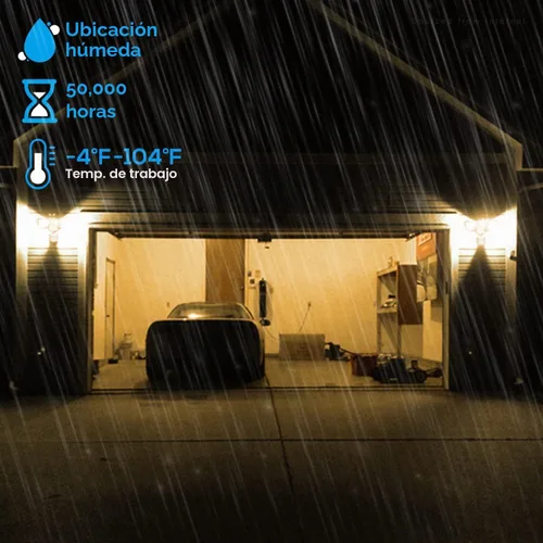 Vista 4 de LEONLITE Luz de inundación con sensor de movimiento, certificación ETL, luces LED de seguridad de aluminio del atardecer al amanecer, cabezales
