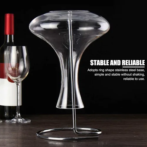 Vista 2 de Soporte para decantador seco, soporte para decantador de acero inoxidable, accesorios de soporte para decantador de vino tinto al revés