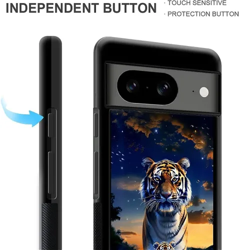 Vista 1531 de Compatible con Google Pixel 4A 5G Mobile Case Creative Acrylic Panel trasero Silicona Protección Grip especialmente diseñado para Google Pixel 4A 5G