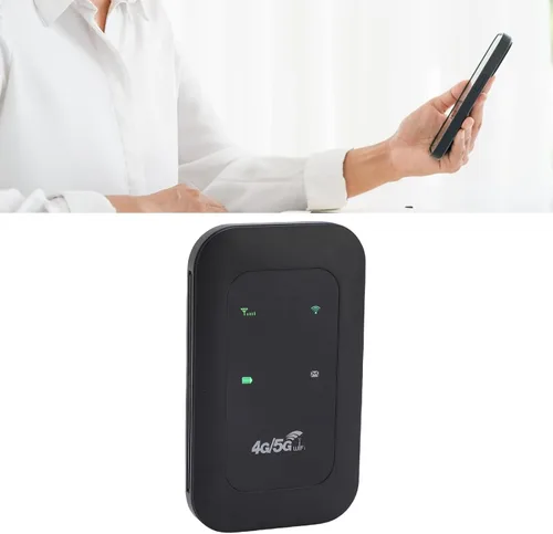 Vista 3 de lyrlody Enrutador WLAN, dispositivo móvil de punto de acceso WiFi 4G LTE, enrutador portátil con 2100 MAh para hasta 10 dispositivos con conexión