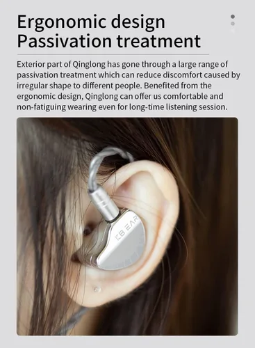 Vista 6 de KBEAR Qinglong - Auriculares intrauditivos con cable sin micrófono, poliuretano + PEEK de doble capa de diafragma compuesto en el oído, auriculares