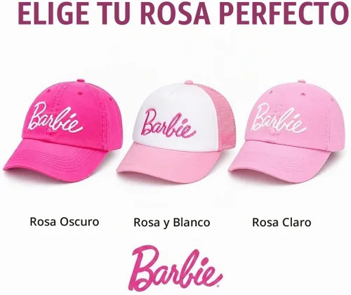 Vista 8 de Barbie Gorra de béisbol para mujer – Gorra de algodón suave para mujer con ala curvada – Gorra de béisbol ajustable de color rosa intenso Rosa oscuro