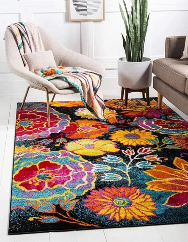 Vista 24 de Unique Loom Lyon Collection Kennedy - Alfombra ovalada (2 pies 2 pulgadas x 3 pies 1 pulgada, color negro/verde)