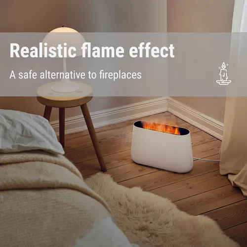 Vista 3 de Stadler Form Humidificador y difusor de aroma Ben, nebulizador ultrasónico para habitaciones de hasta 270 pies cuadrados, incl. efecto fuego Negro