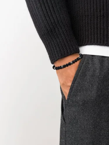 Vista 2 de GAVU Pulsera de cuentas de cristal para hombre, pulsera de cristal para hombre Ónice