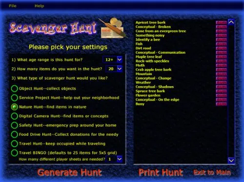 Vista 9 de Riddle Me Scavenger and Treasure Hunt Clue Software for Windows Download