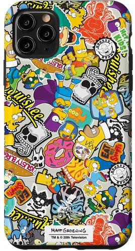 Vista 13 de Funda de collage de pegatinas para iPhone 14 Pro Max de Los Simpson